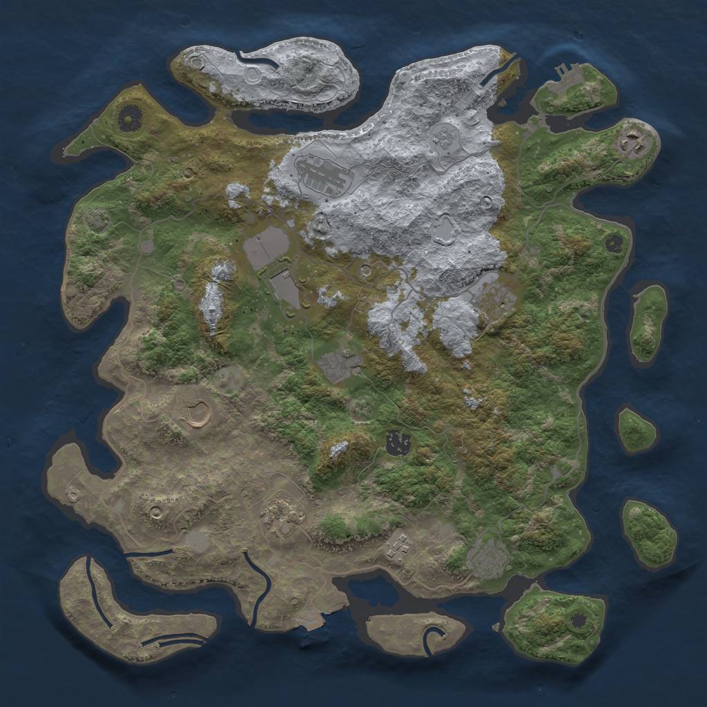 Rust Map: Procedural Map, Size: 4050, Seed: 1166762634, 17 Monuments