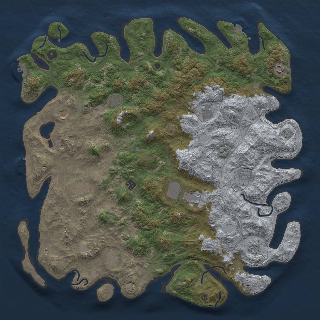 Rust Map: Procedural Map, Size: 4999, Seed: 29978515, 19 Monuments