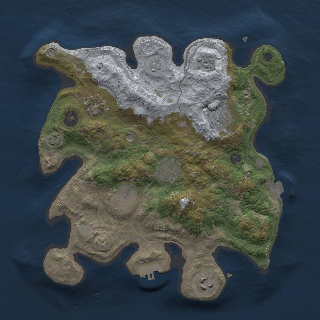 Rust Map: Procedural Map, Size: 3000, Seed: 28042882, 13 Monuments