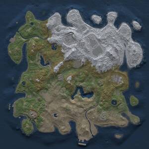 Thumbnail Rust Map: Procedural Map, Size: 4000, Seed: 1424141939, 14 Monuments