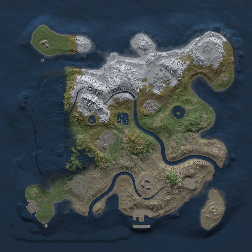 Rust Map: Procedural Map, Size: 3000, Seed: 62795441, 12 Monuments
