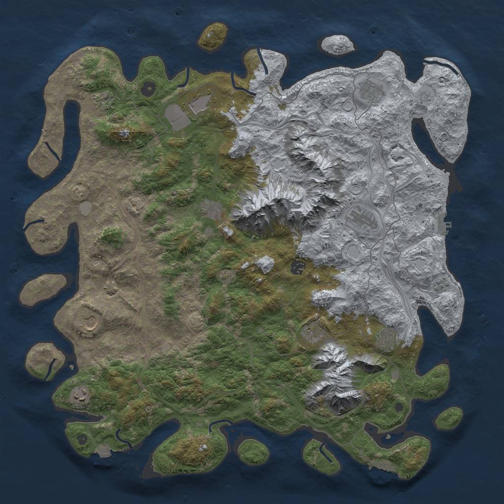 Rust Map: Procedural Map, Size: 5000, Seed: 1835218223, 19 Monuments