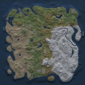 Thumbnail Rust Map: Procedural Map, Size: 4600, Seed: 56458, 15 Monuments