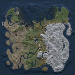 Thumbnail Rust Map: Procedural Map, Size: 4600, Seed: 56458, 17 Monuments