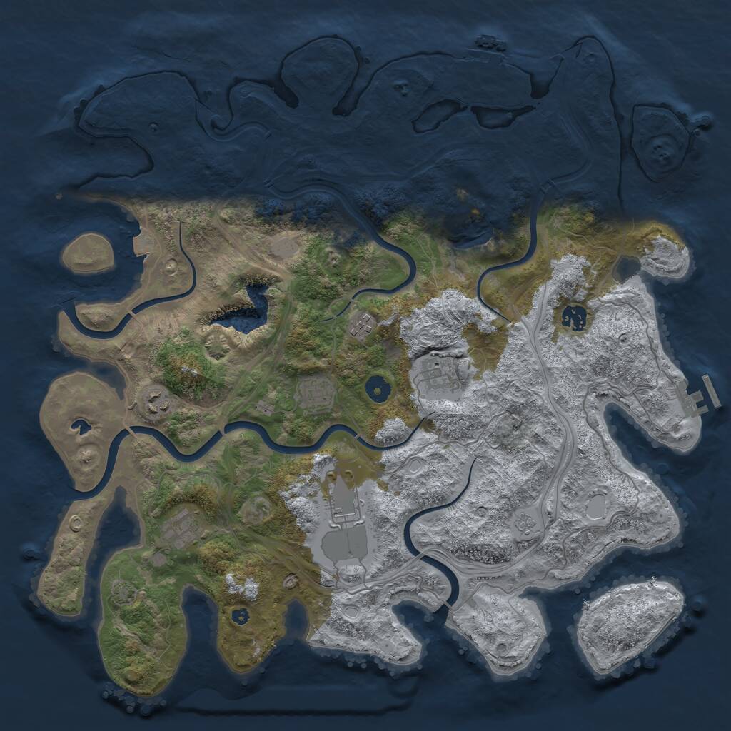 Rust Map: Procedural Map, Size: 4250, Seed: 330200265, 12 Monuments