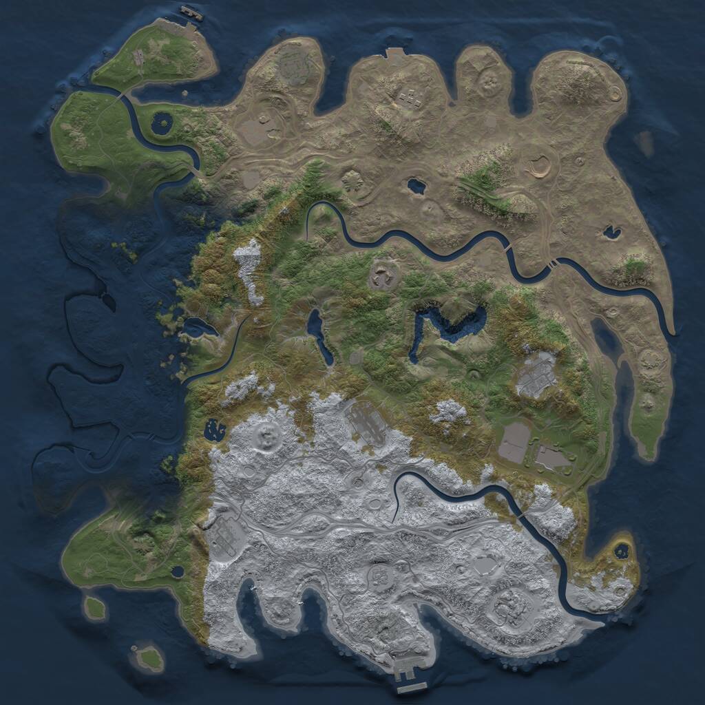 Rust Map: Procedural Map, Size: 4750, Seed: 999, 17 Monuments