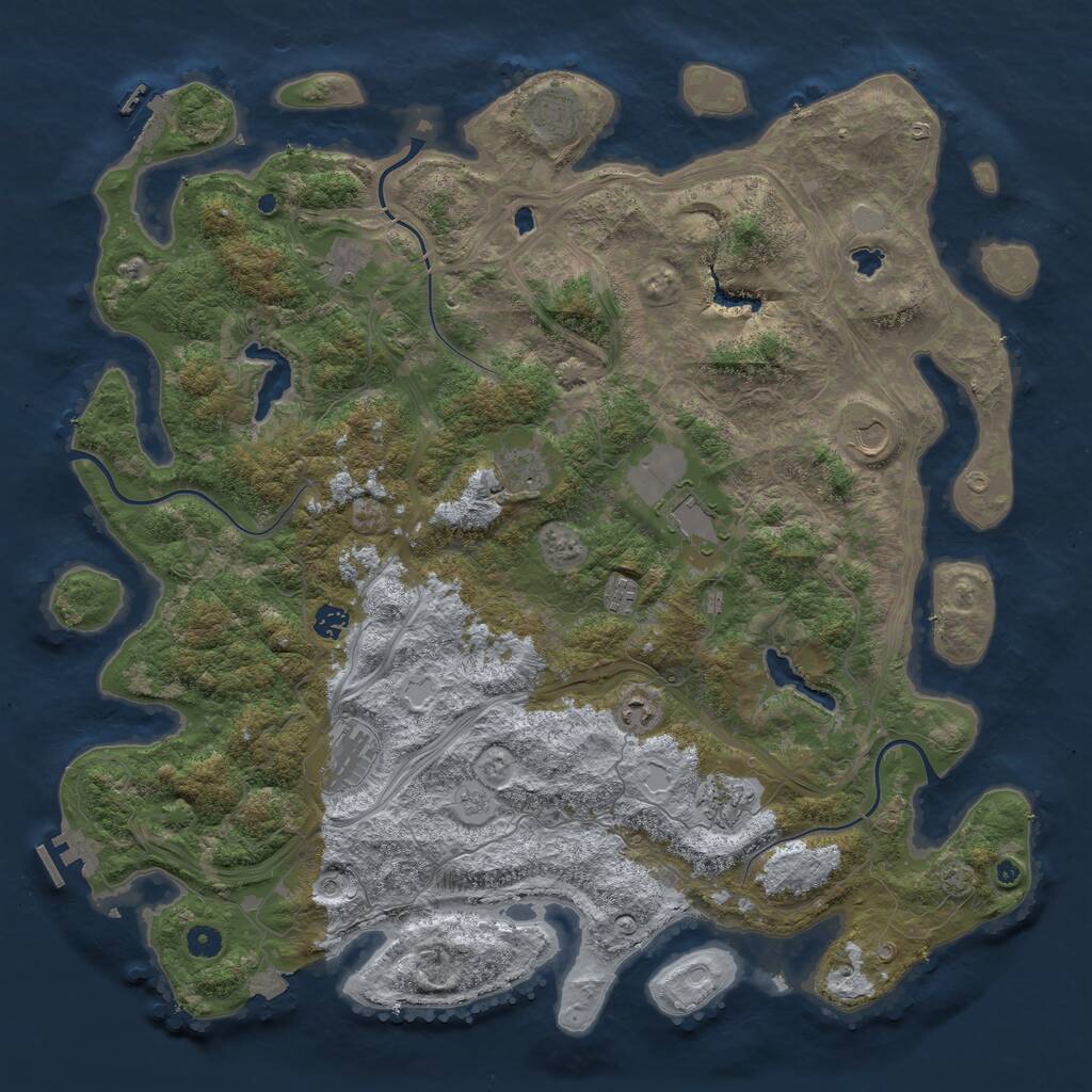 Rust Map: Procedural Map, Size: 4800, Seed: 894252329, 16 Monuments