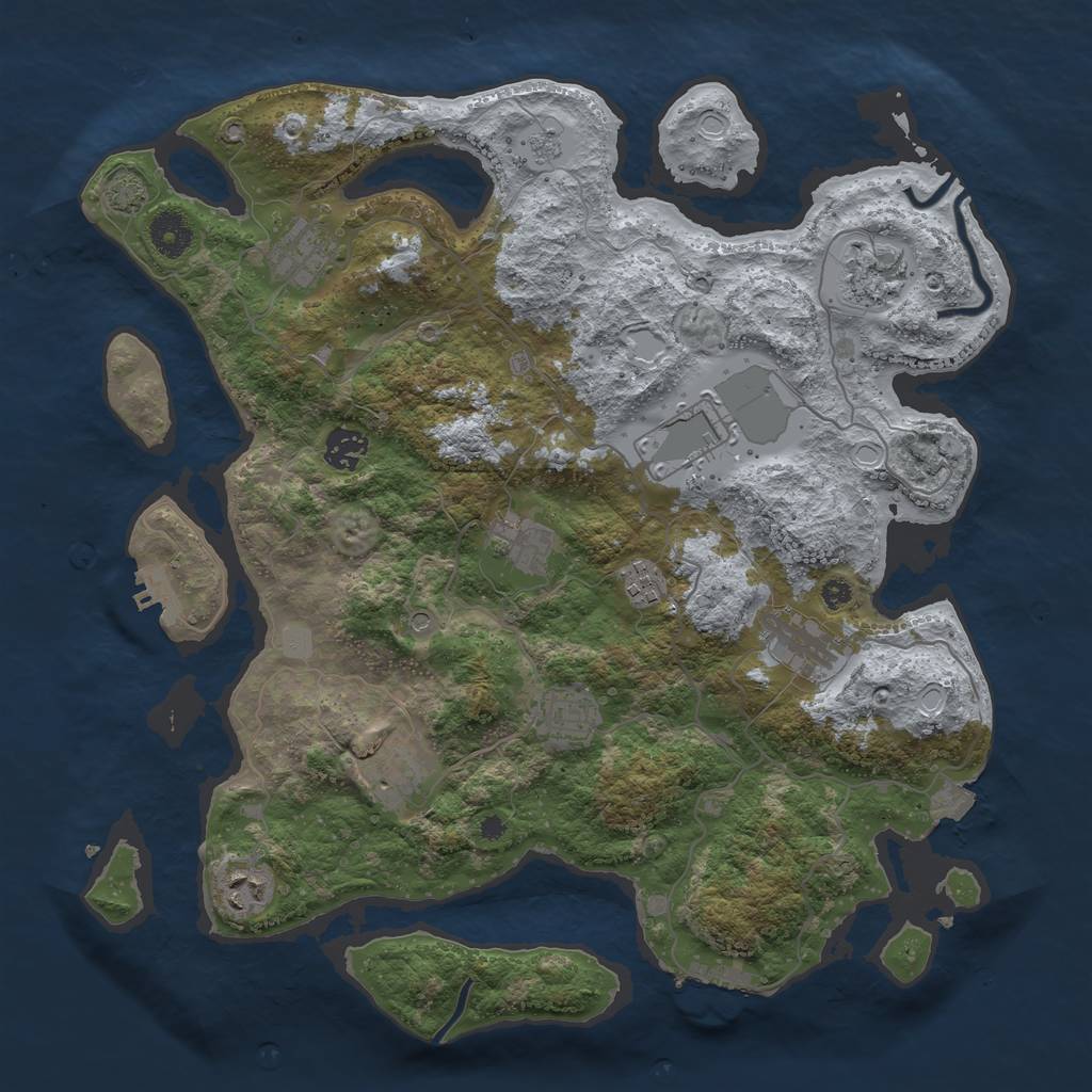 Rust Map: Procedural Map, Size: 3800, Seed: 20240202, 18 Monuments