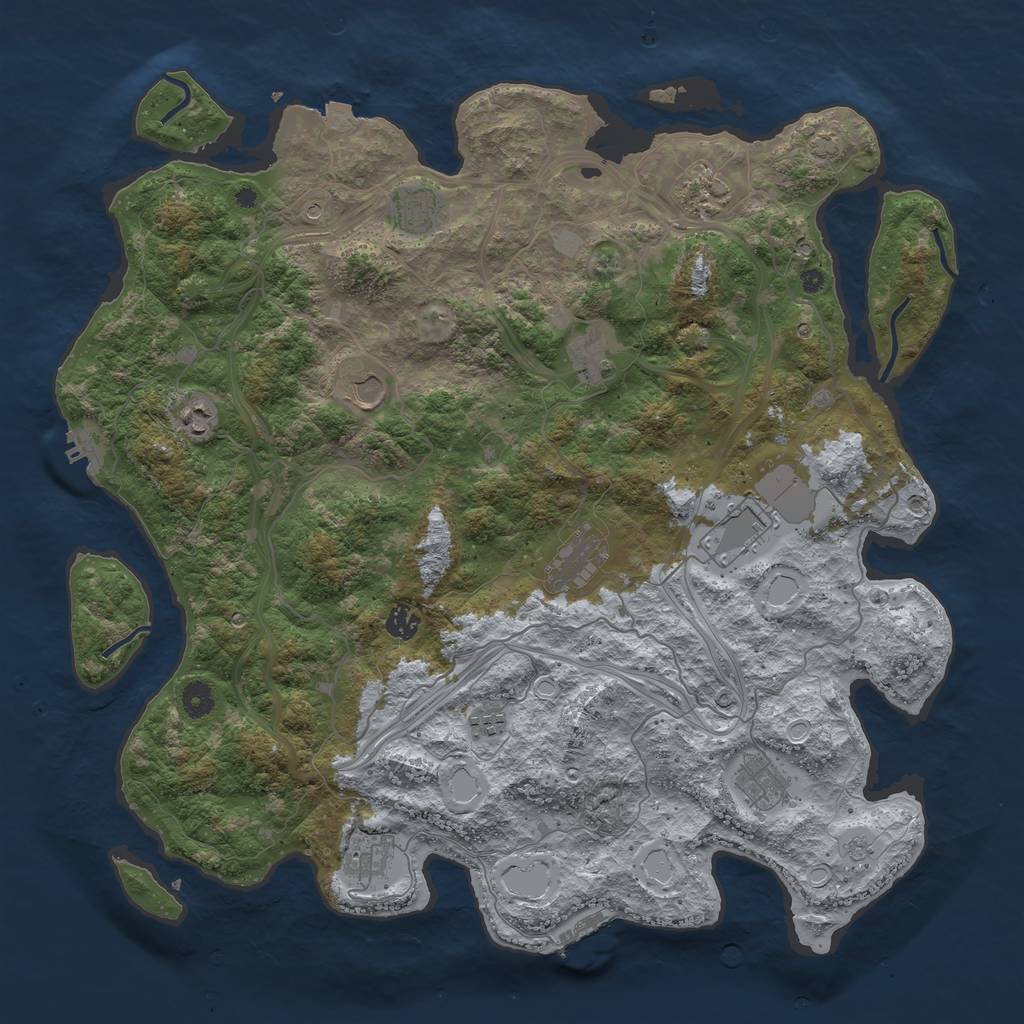 Rust Map: Procedural Map, Size: 4500, Seed: 1007632966, 19 Monuments