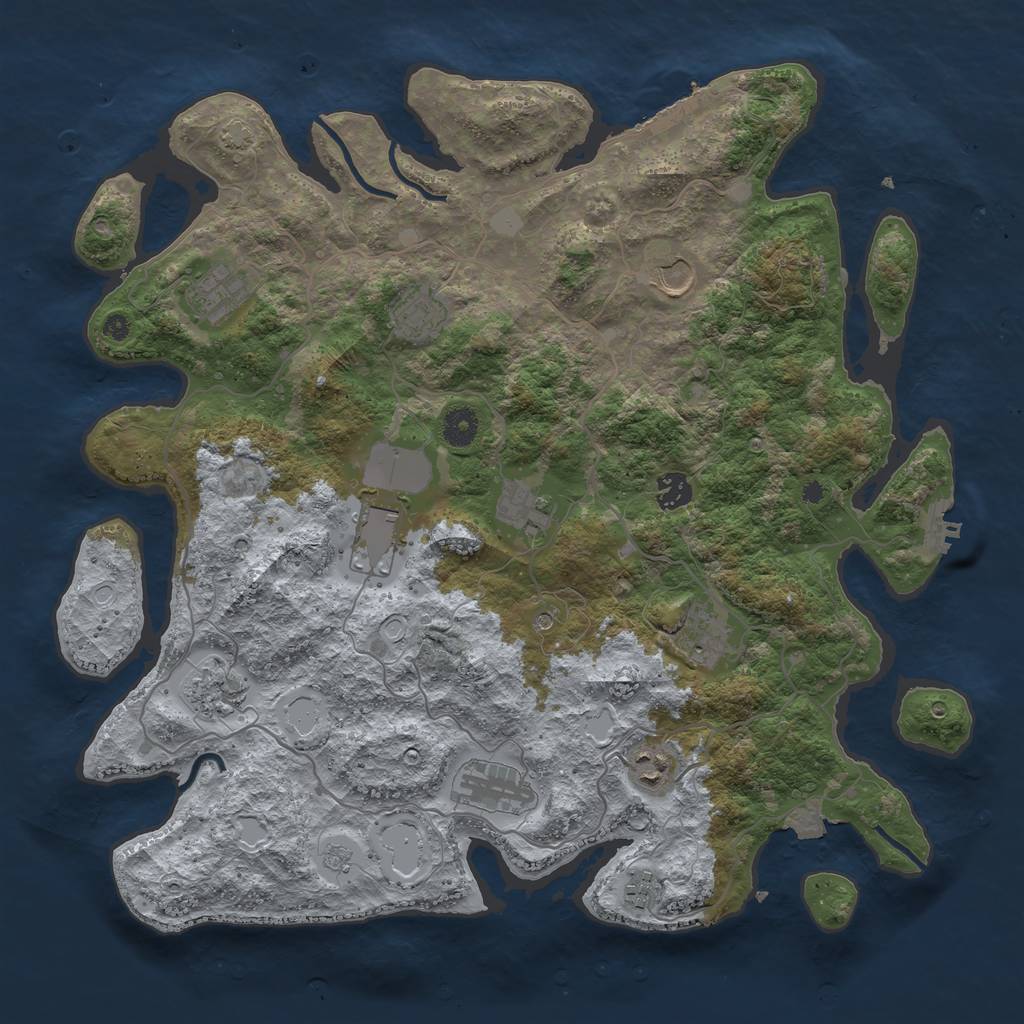 Rust Map: Procedural Map, Size: 4100, Seed: 319560265, 19 Monuments