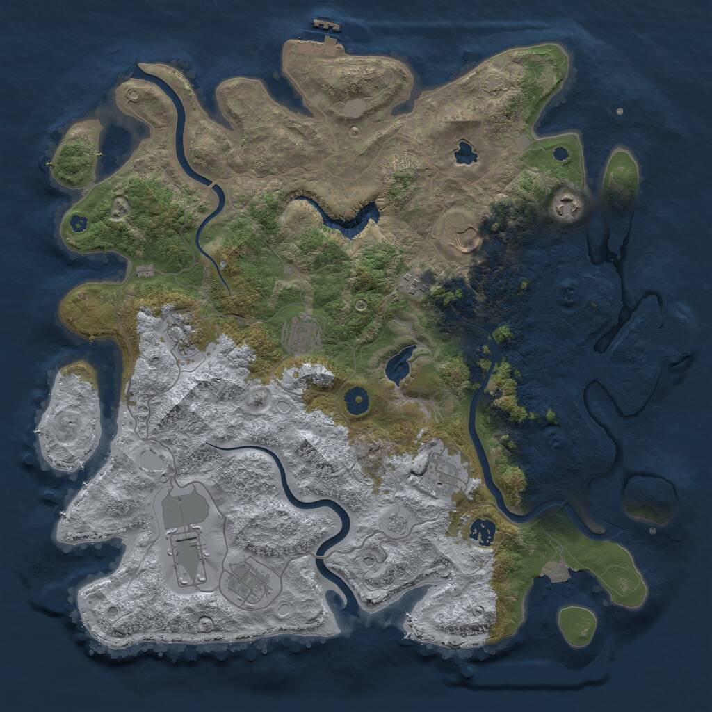 Rust Map: Procedural Map, Size: 4100, Seed: 319560265, 15 Monuments