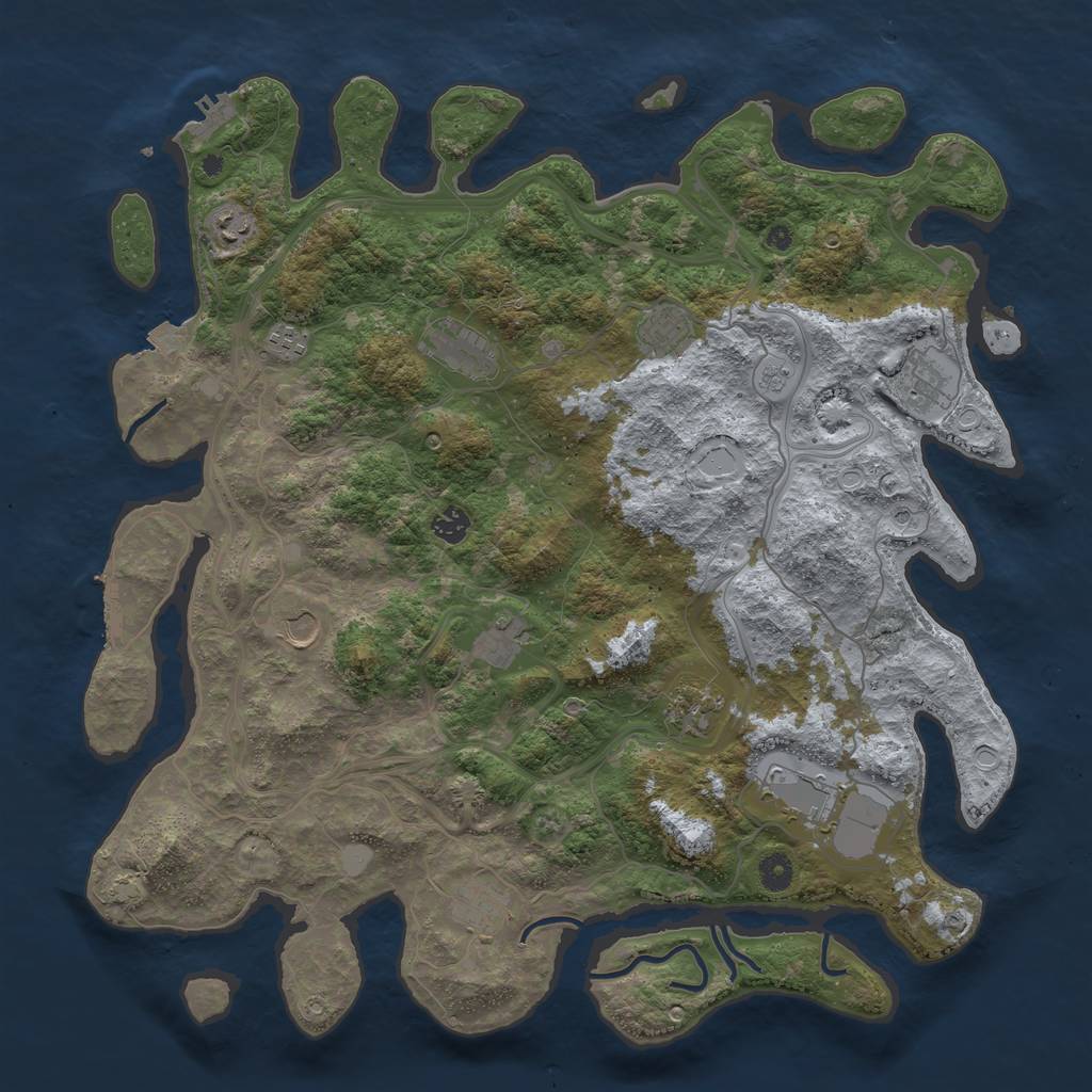 Rust Map: Procedural Map, Size: 4500, Seed: 1528182767, 19 Monuments