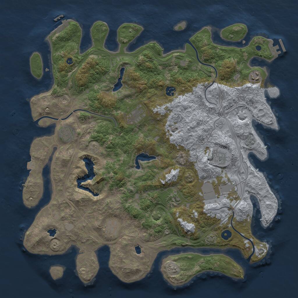 Rust Map: Procedural Map, Size: 4500, Seed: 1528182767, 15 Monuments