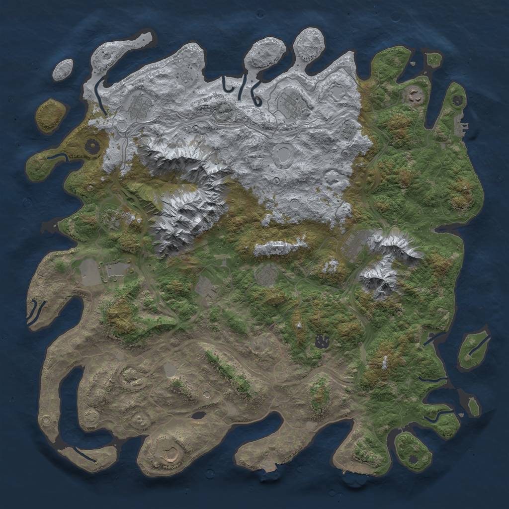 Rust Map: Procedural Map, Size: 5000, Seed: 28354898, 19 Monuments