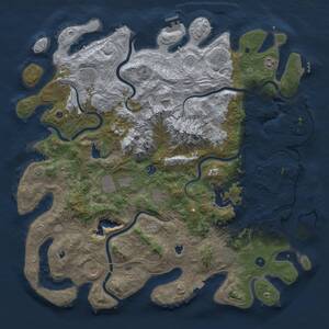 Thumbnail Rust Map: Procedural Map, Size: 5000, Seed: 28354898, 16 Monuments