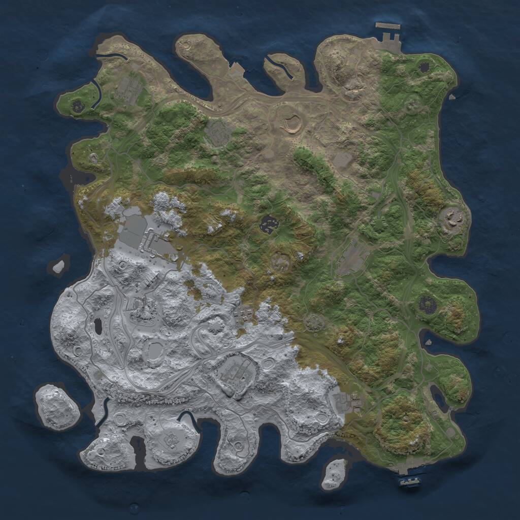 Rust Map: Procedural Map, Size: 4250, Seed: 208916085, 17 Monuments