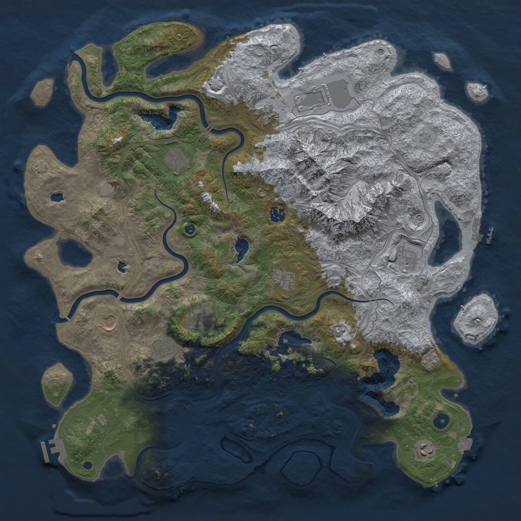 Rust Map: Procedural Map, Size: 5000, Seed: 270477722, 17 Monuments