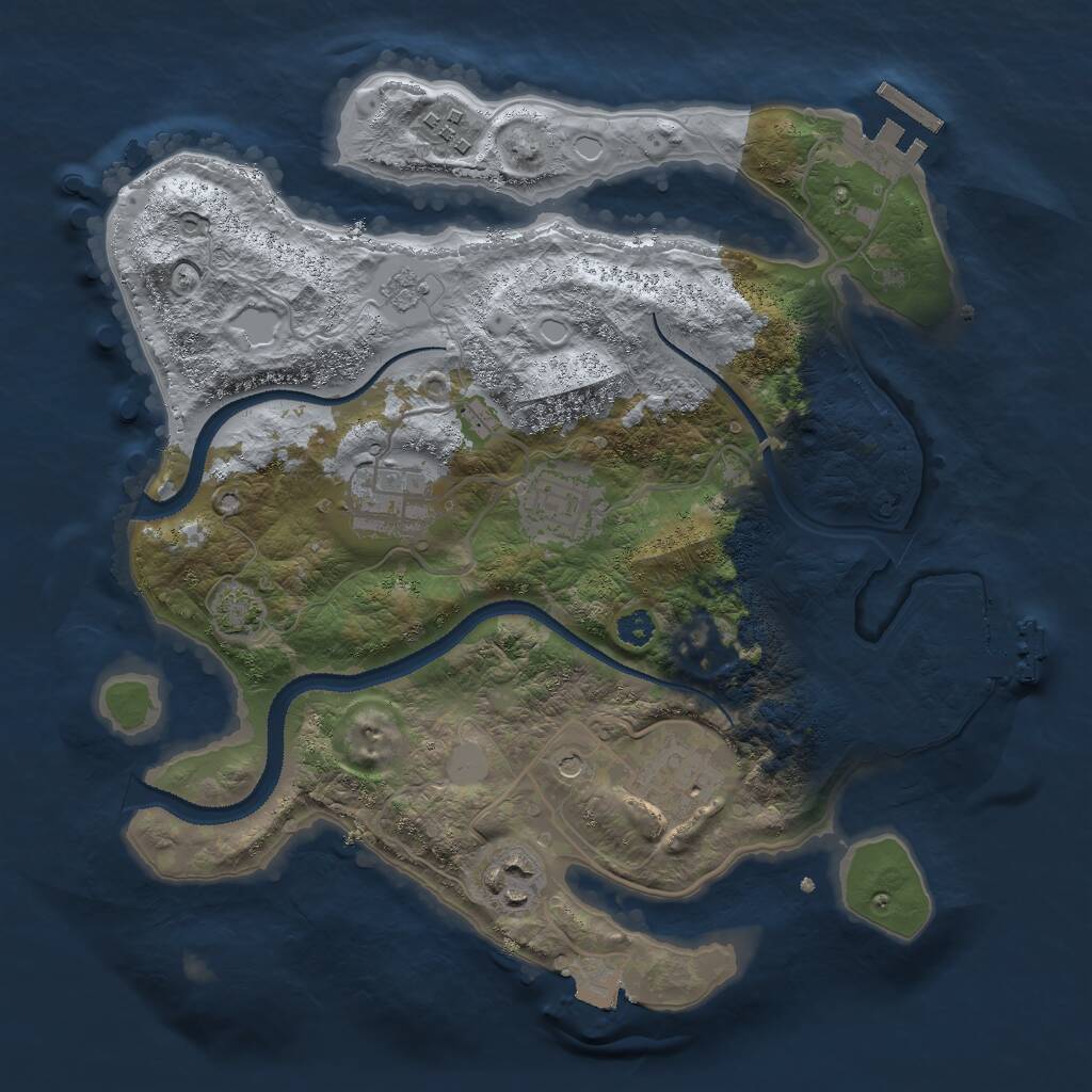 Rust Map: Procedural Map, Size: 3000, Seed: 1561291434, 11 Monuments