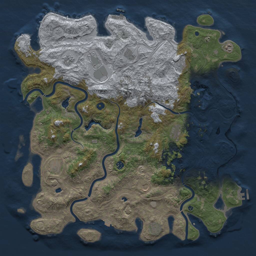 Rust Map: Procedural Map, Size: 5000, Seed: 372670037, 17 Monuments