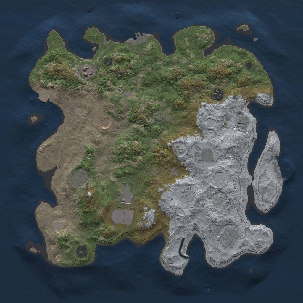 Rust Map: Procedural Map, Size: 3700, Seed: 82804655, 15 Monuments