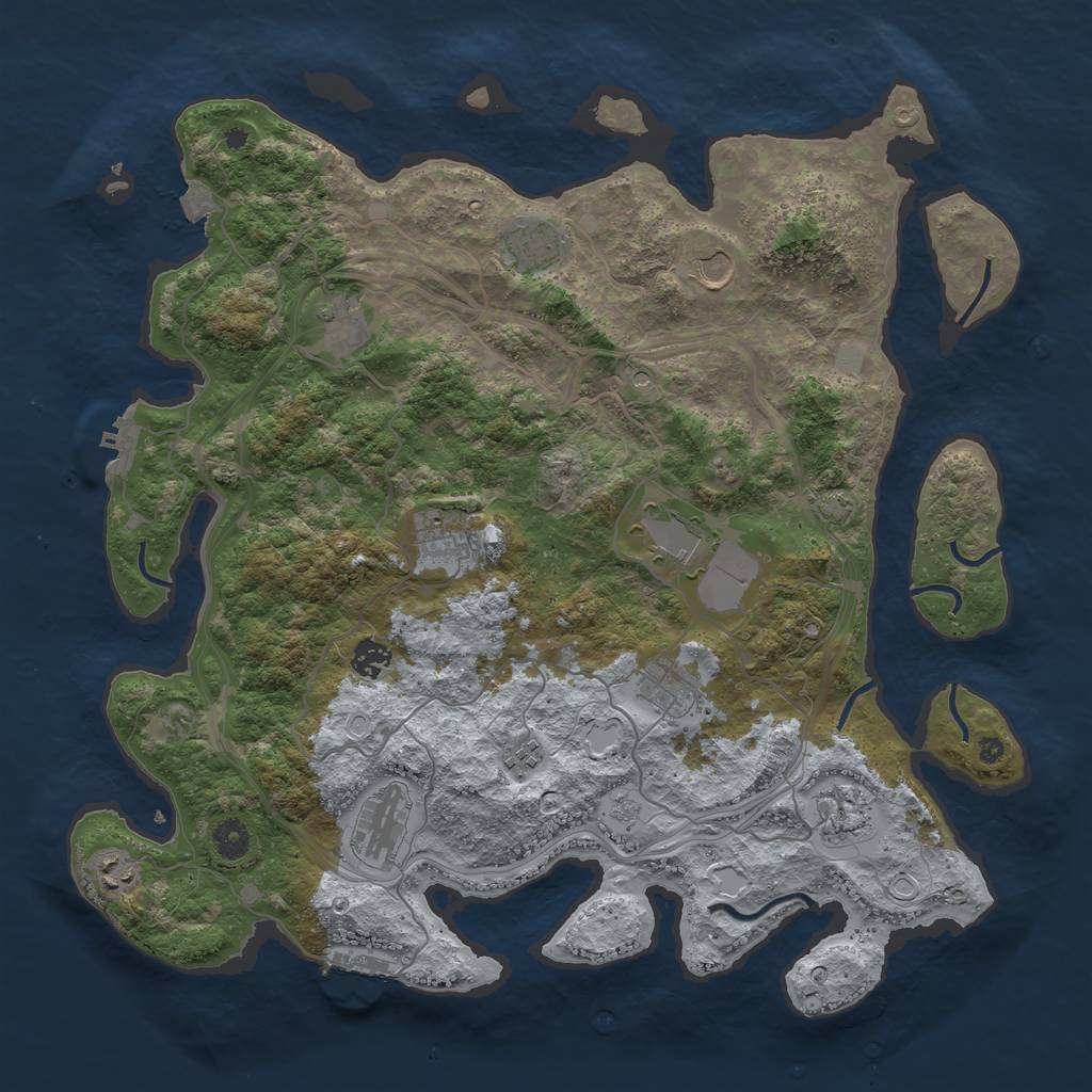 Rust Map: Procedural Map, Size: 4250, Seed: 1266361992, 19 Monuments