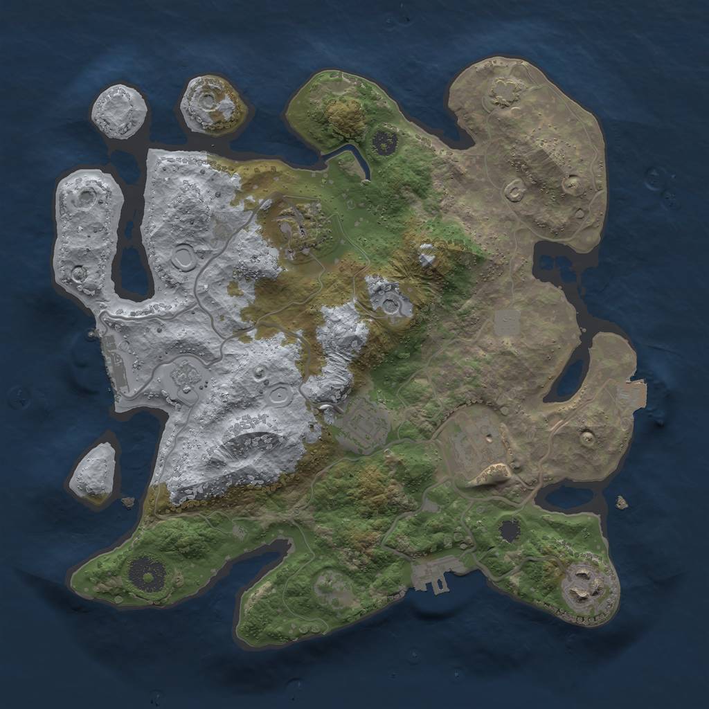 Rust Map: Procedural Map, Size: 2900, Seed: 7387434, 12 Monuments