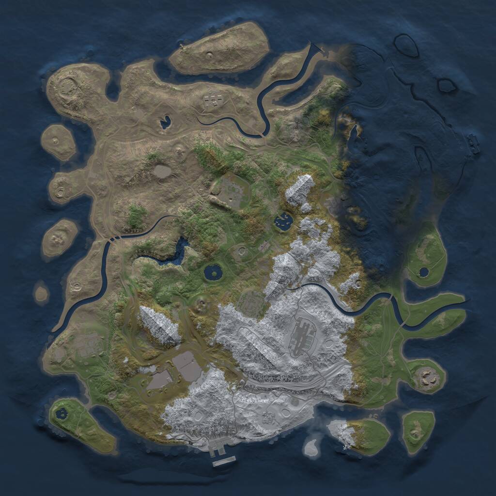 Rust Map: Procedural Map, Size: 4250, Seed: 120124, 15 Monuments
