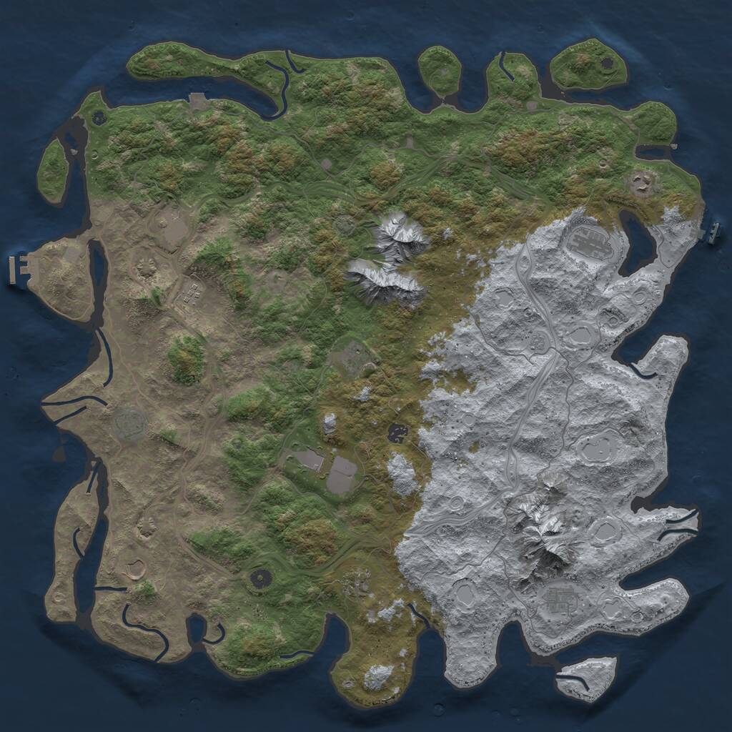 Rust Map: Procedural Map, Size: 5400, Seed: 910538931, 17 Monuments