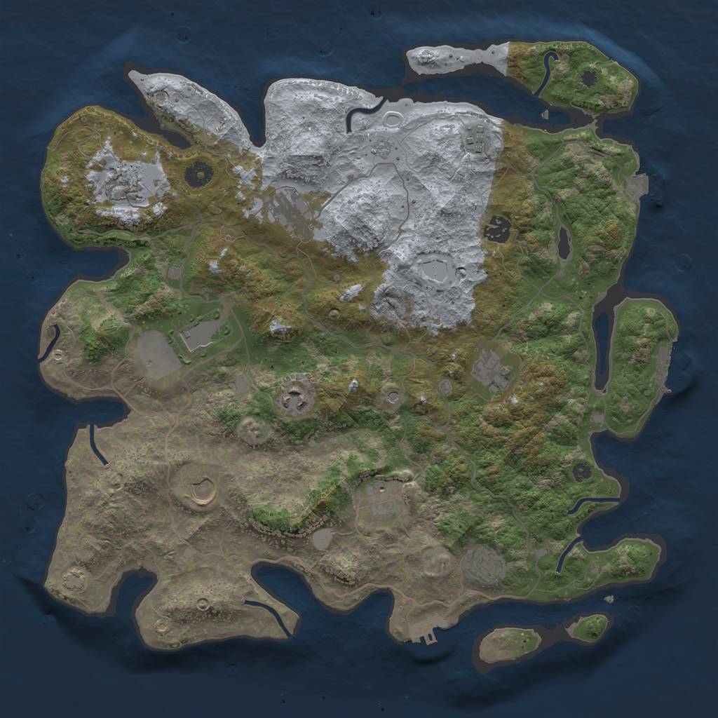Rust Map: Procedural Map, Size: 4000, Seed: 126118183, 18 Monuments