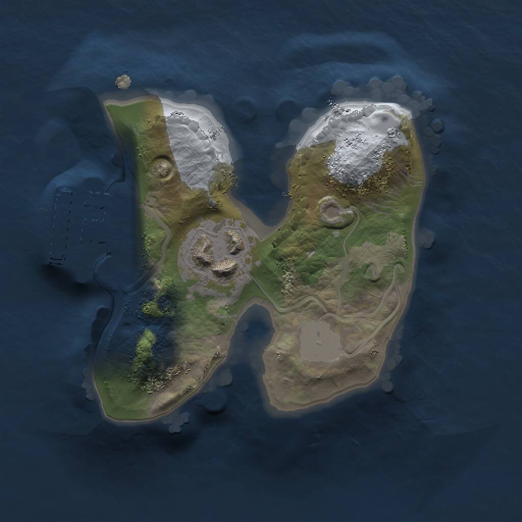 Rust Map: Procedural Map, Size: 1400, Seed: 1533679104, 3 Monuments