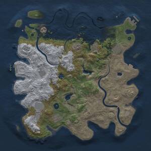 Thumbnail Rust Map: Procedural Map, Size: 4000, Seed: 3244, 16 Monuments