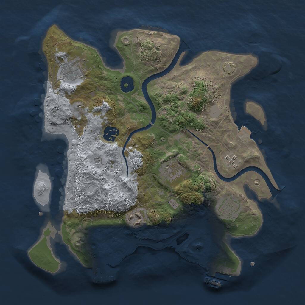Rust Map: Procedural Map, Size: 3000, Seed: 878352397, 11 Monuments