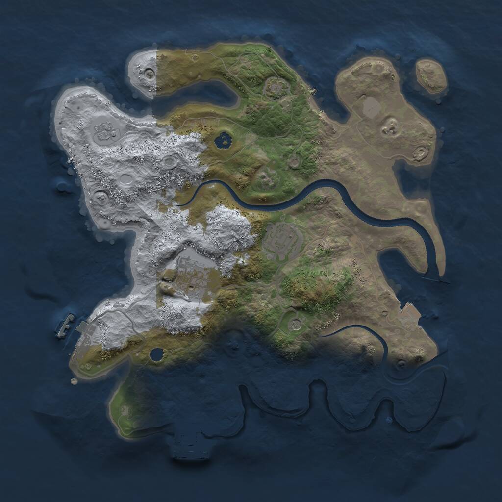 Rust Map: Procedural Map, Size: 3000, Seed: 6045, 8 Monuments