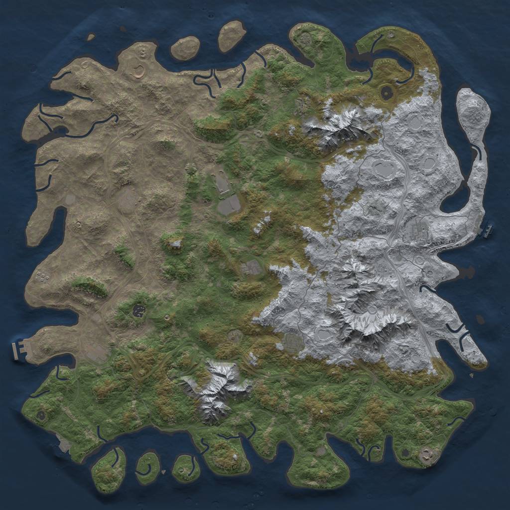 Rust Map: Procedural Map, Size: 6000, Seed: 11106, 19 Monuments