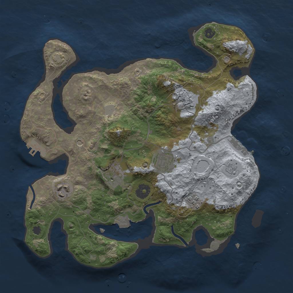 Rust Map: Procedural Map, Size: 3000, Seed: 1348968011, 13 Monuments