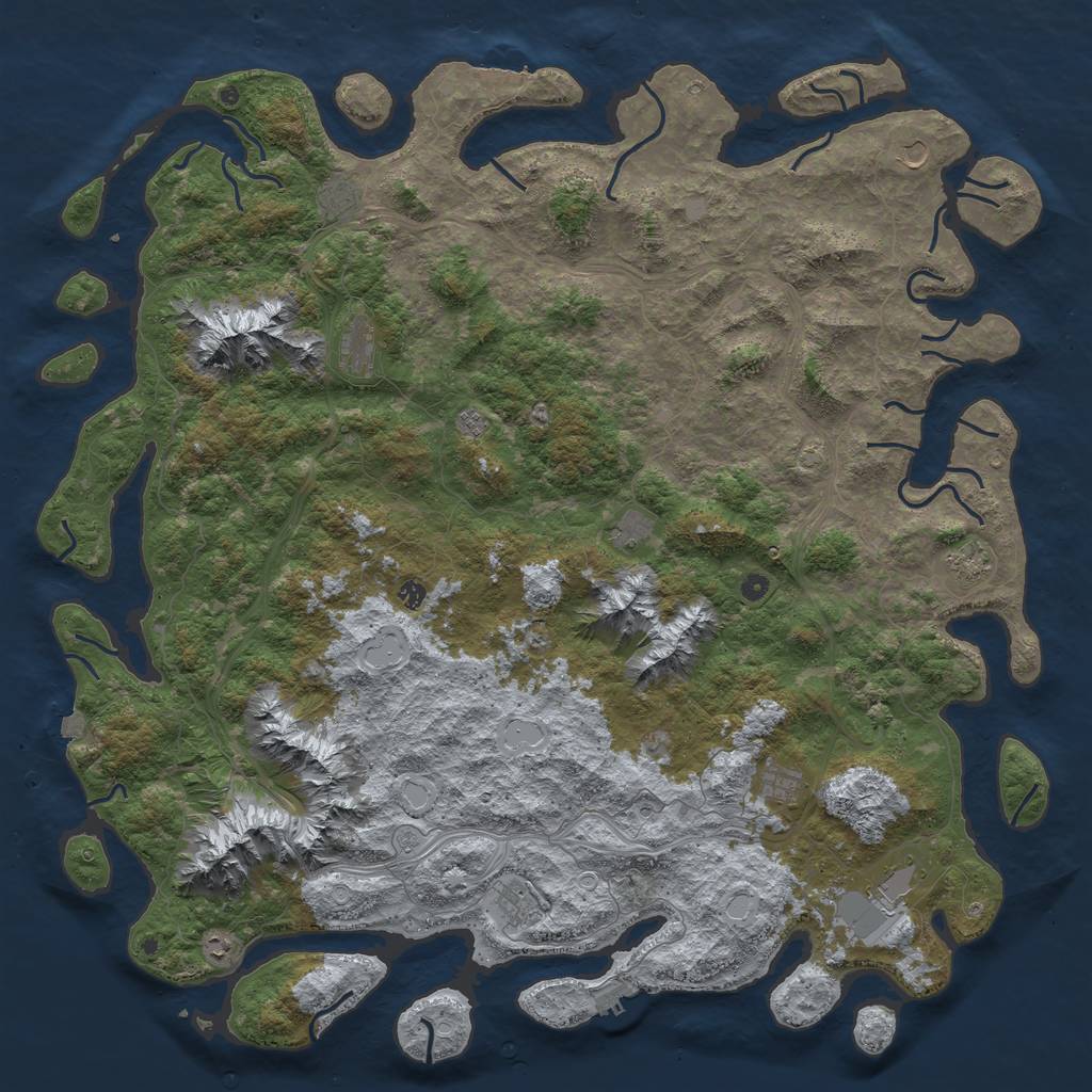 Rust Map: Procedural Map, Size: 6000, Seed: 2029838, 19 Monuments
