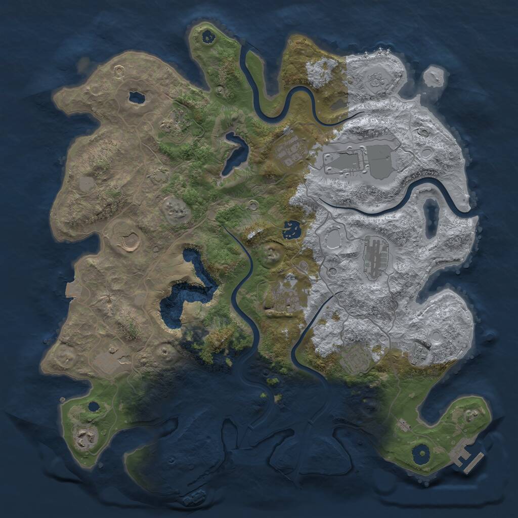 Rust Map: Procedural Map, Size: 4000, Seed: 5783735, 17 Monuments