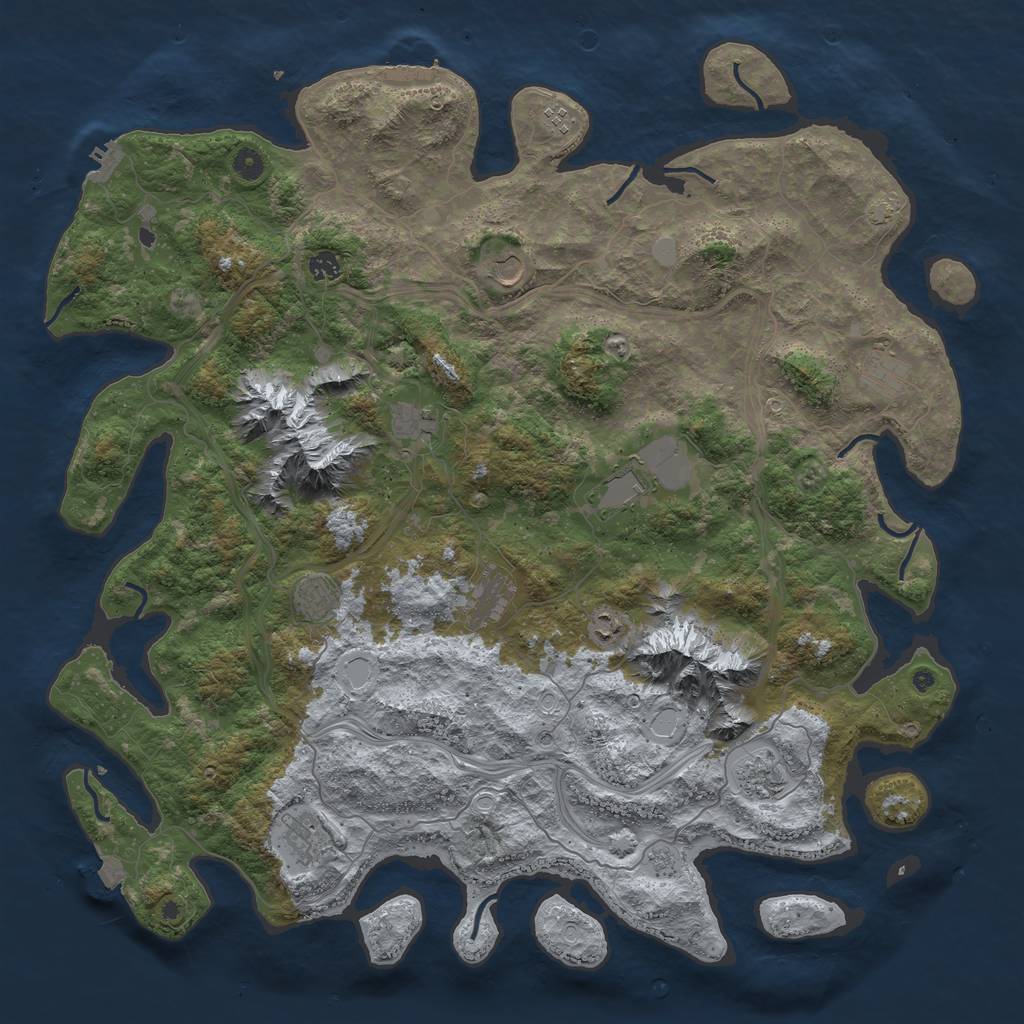Rust Map: Procedural Map, Size: 5000, Seed: 270622, 19 Monuments