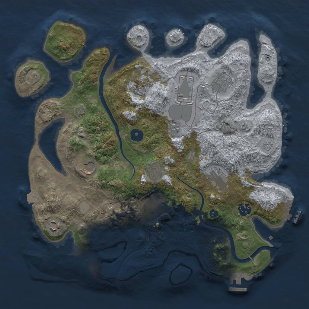 Rust Map: Procedural Map, Size: 3600, Seed: 1579697403, 16 Monuments