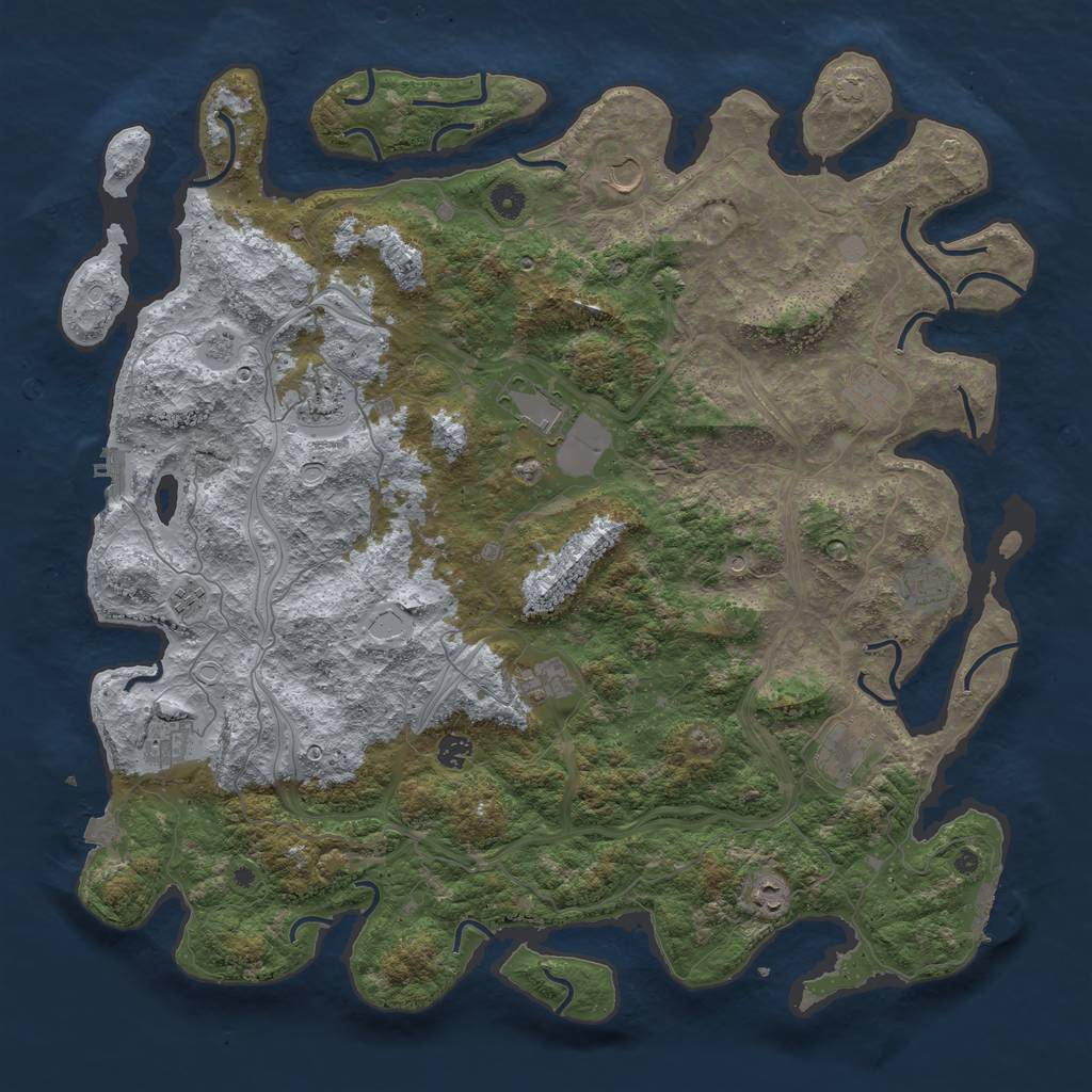 Rust Map: Procedural Map, Size: 4800, Seed: 157255642, 19 Monuments