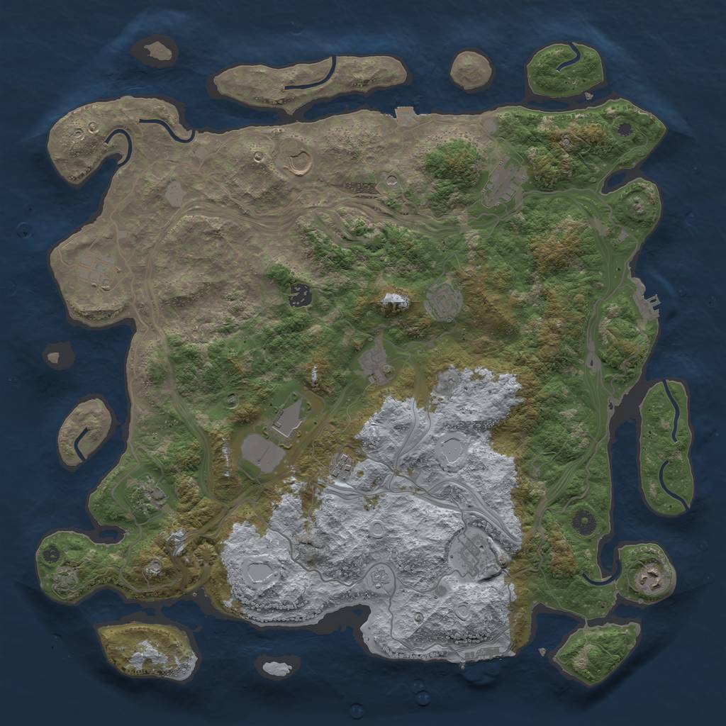 Rust Map: Procedural Map, Size: 4500, Seed: 1800200039, 19 Monuments