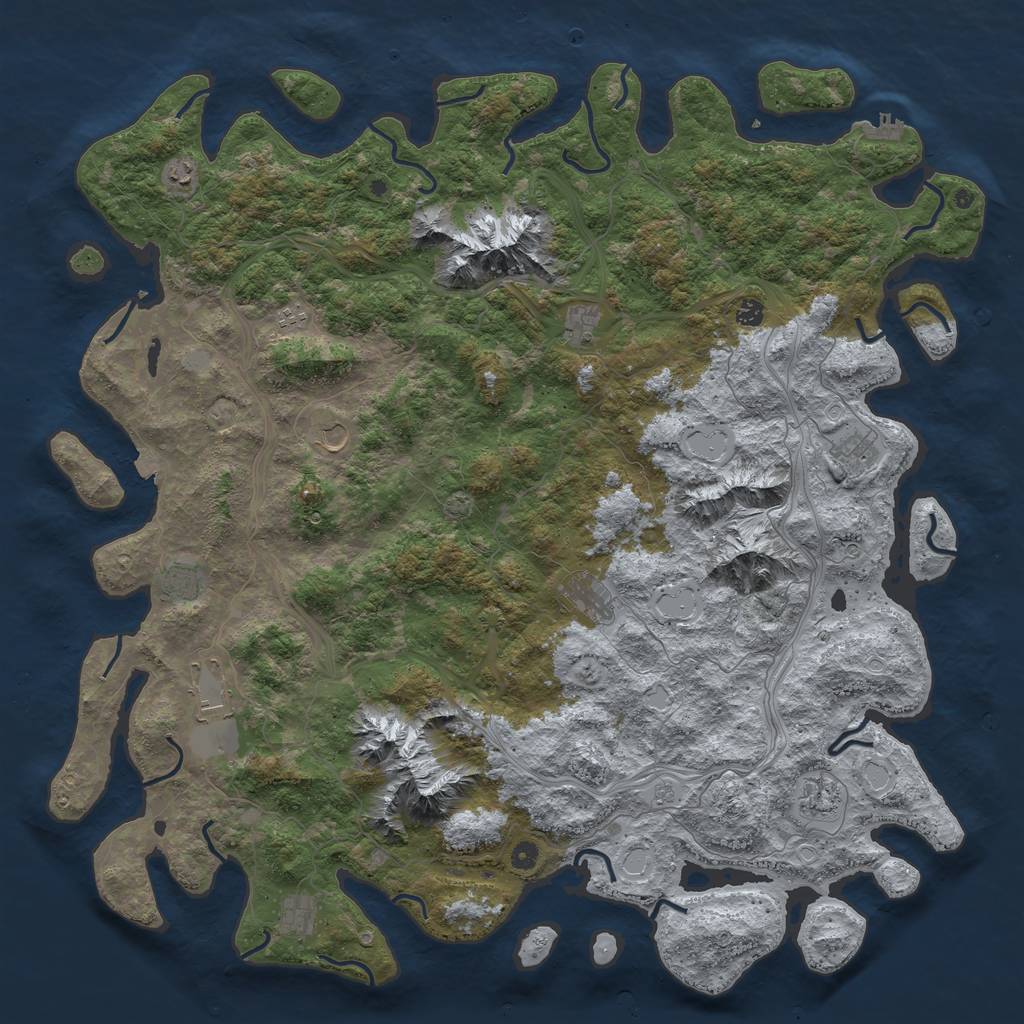 Rust Map: Procedural Map, Size: 5500, Seed: 12341, 18 Monuments