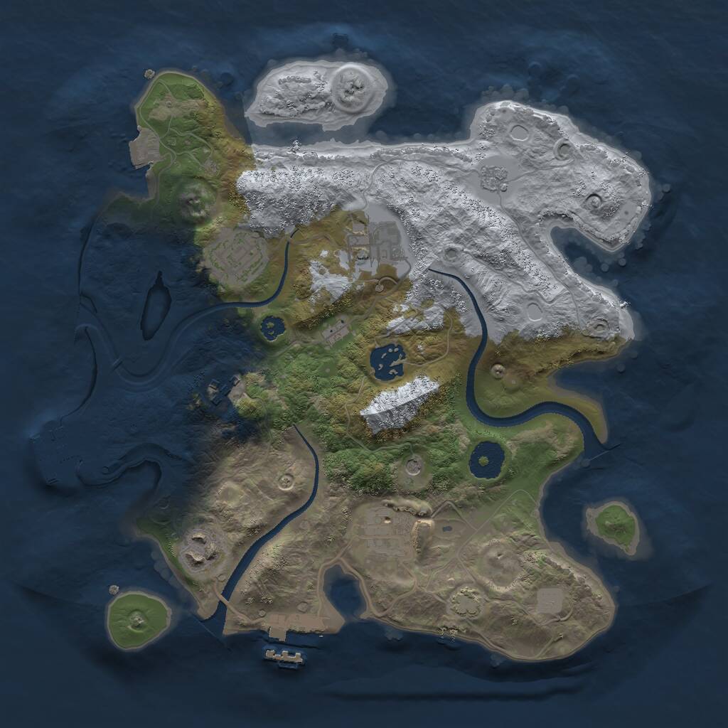 Rust Map: Procedural Map, Size: 3000, Seed: 333563713, 12 Monuments