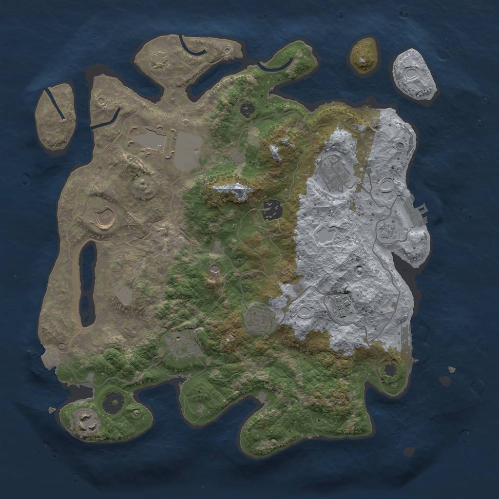 Rust Map: Procedural Map, Size: 3500, Seed: 1785724118, 16 Monuments