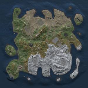 Thumbnail Rust Map: Procedural Map, Size: 3500, Seed: 1910782121, 16 Monuments