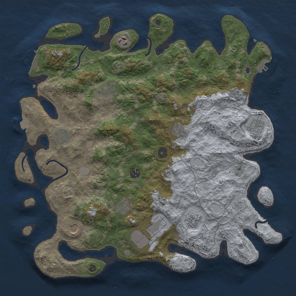 Rust Map: Procedural Map, Size: 4200, Seed: 3500, 19 Monuments
