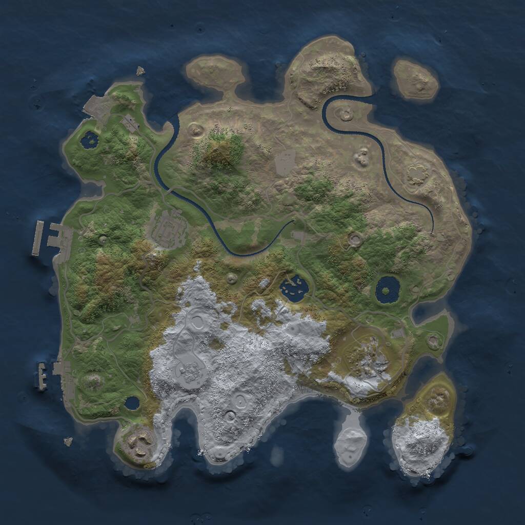 Rust Map: Procedural Map, Size: 3000, Seed: 55369, 9 Monuments
