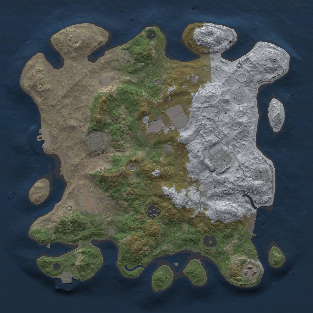 Rust Map: Procedural Map, Size: 3500, Seed: 47636660, 15 Monuments