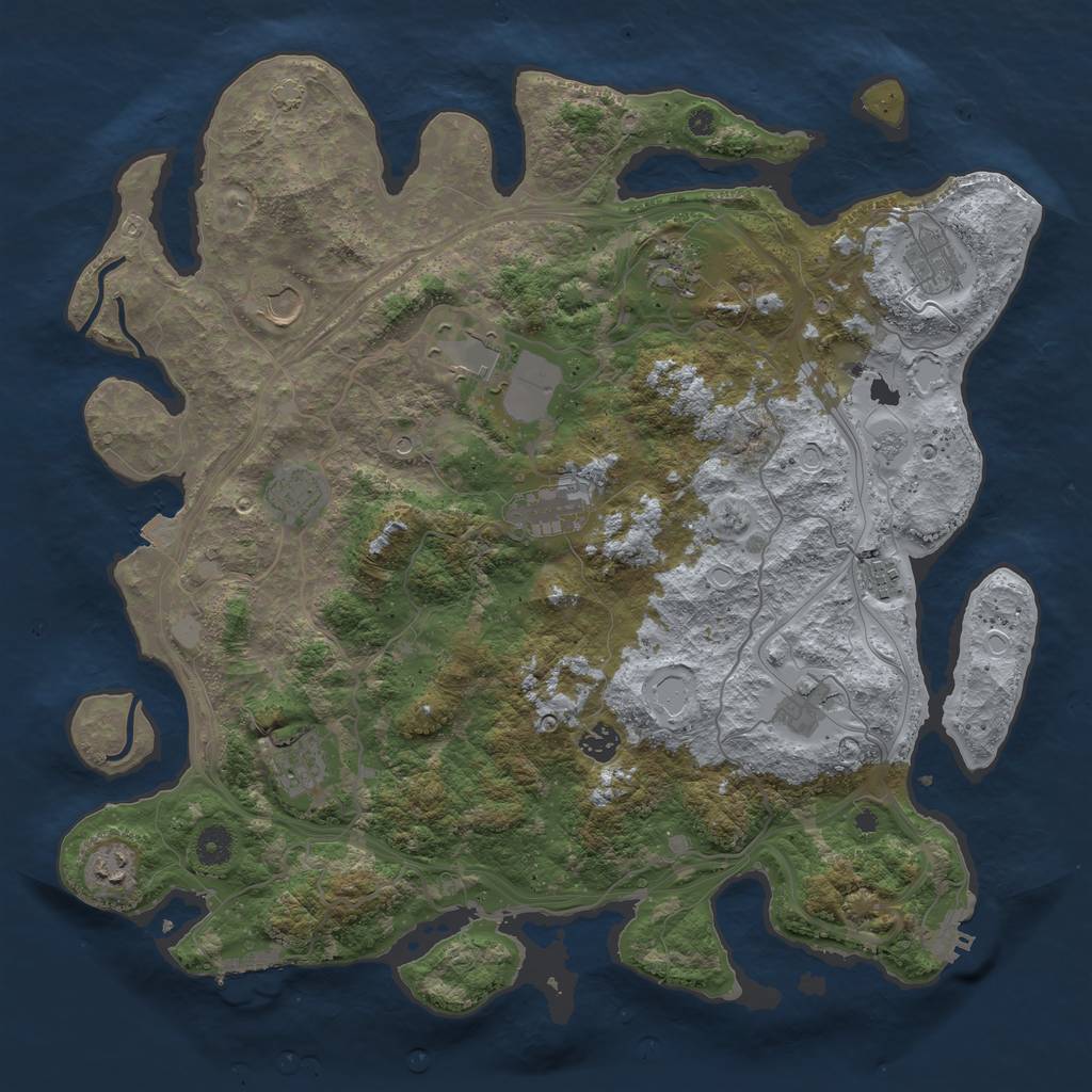 Rust Map: Procedural Map, Size: 4250, Seed: 4970, 19 Monuments