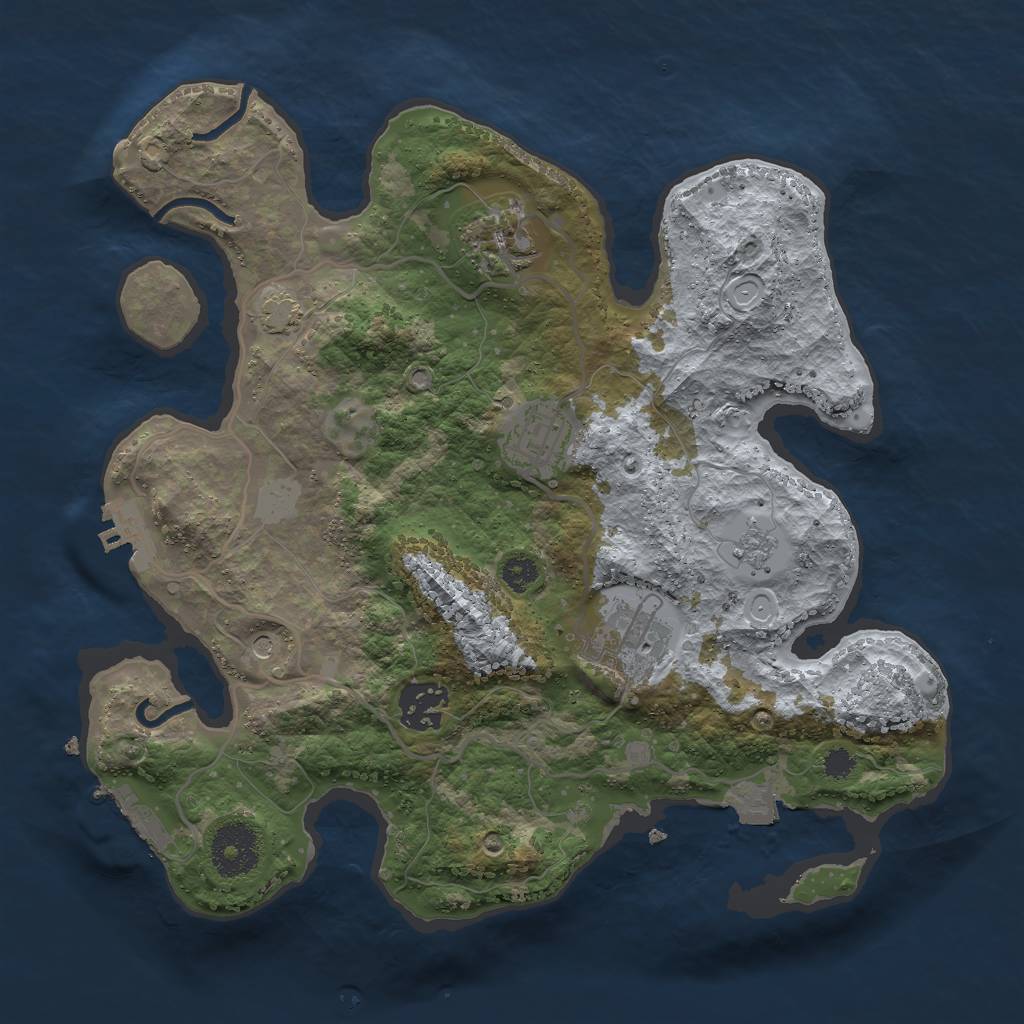 Rust Map: Procedural Map, Size: 3000, Seed: 8435067, 12 Monuments